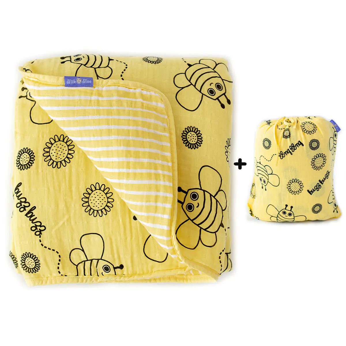 Buzzy Bee Baby Muslin Fiber Filled Blanket